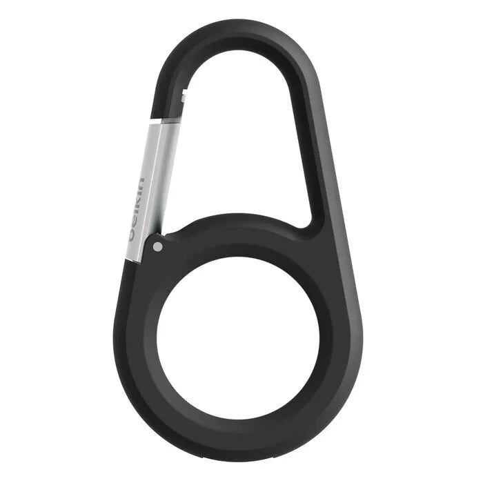 Secure Holder with Carabiner for AirTag, Black