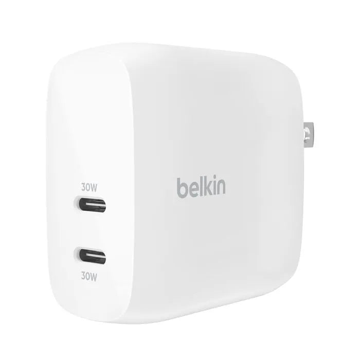 Dual USB-C Charger with PPS 60W, White