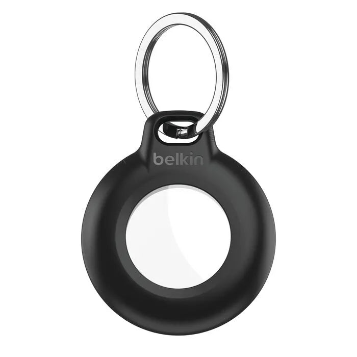 Waterproof Secure Holder with Key Ring for AirTag, Black