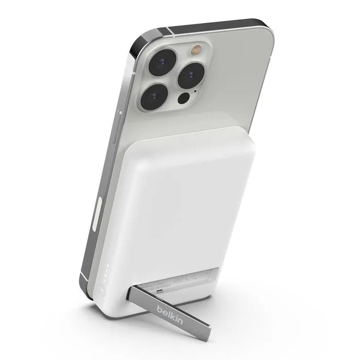 Magnetic Wireless Power Bank 5K + Stand, White