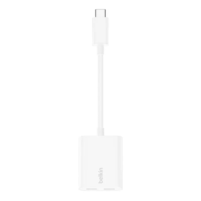 USB-C Audio + Charge Adapter, White