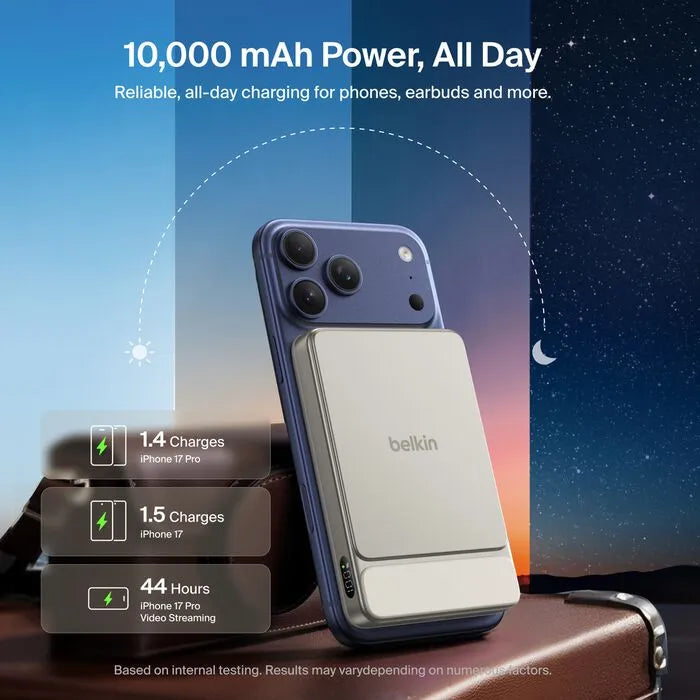 Slim Magnetic Power Bank 10K, Sand