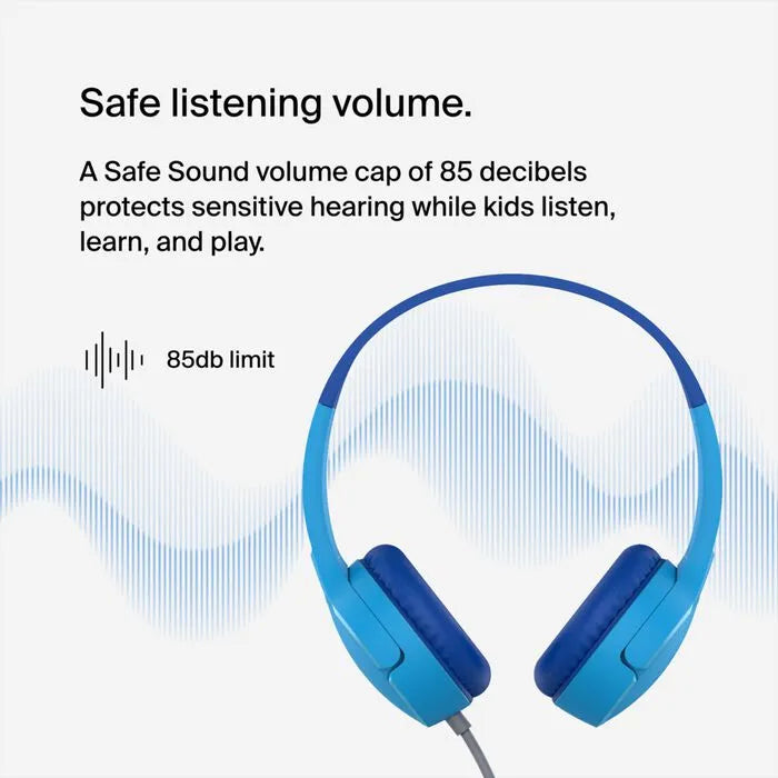 Wired On-Ear Headphones for Kids, Blue
