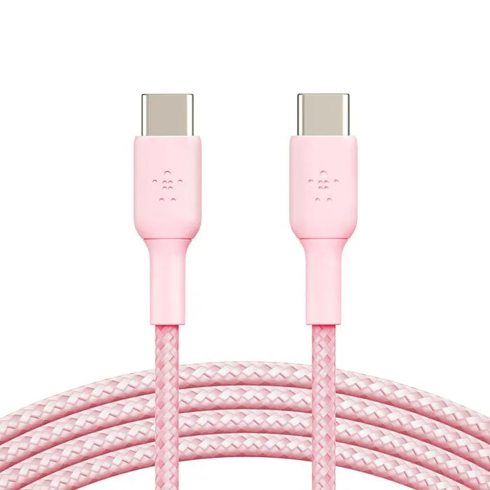 Braided USB-C to USB-C Cable, Pink