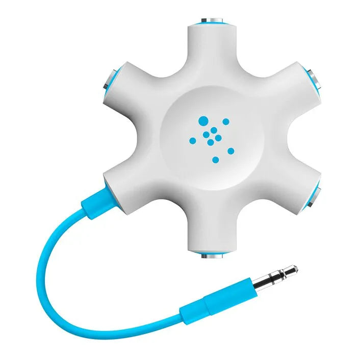 5-Jack 3.5 mm Audio Headphone Splitter, Black