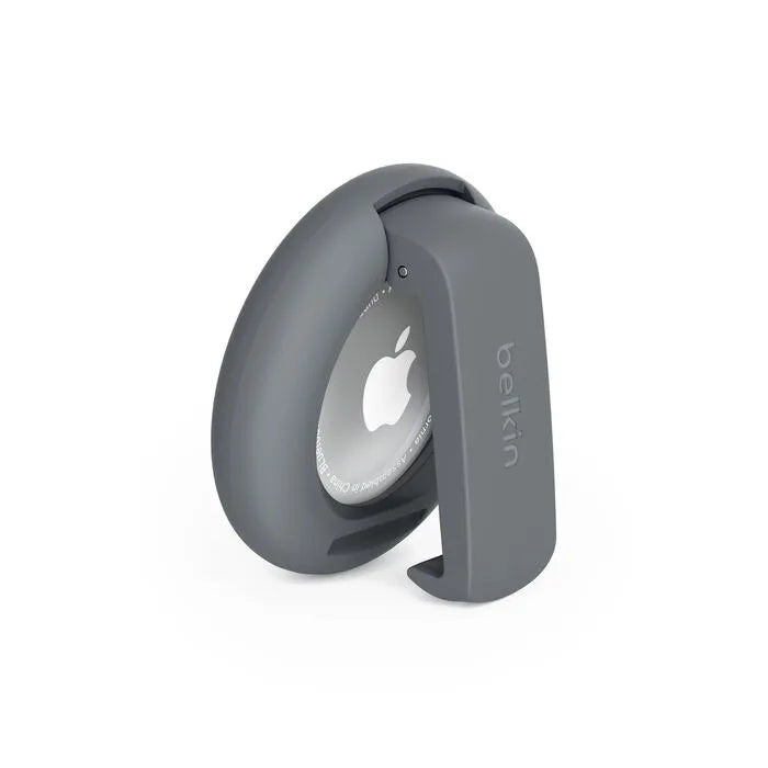 Secure Holder with Clip for AirTag, Dark Gray
