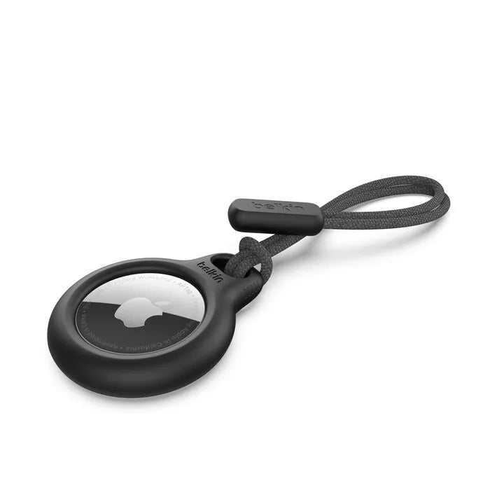 Secure Holder with Strap for AirTag, Black
