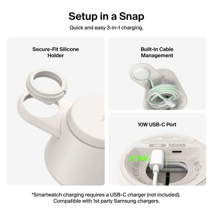 Modular Charging Dock with Qi2 25W, Sand