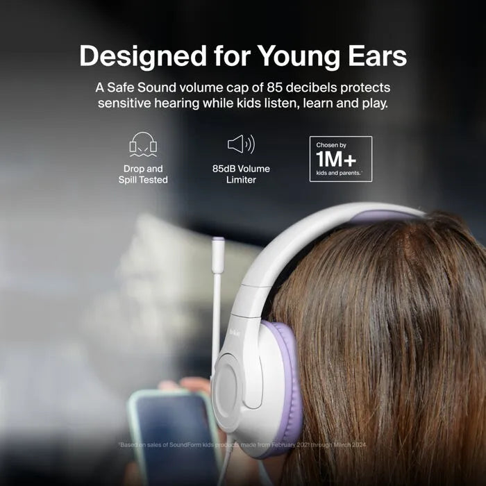 Wired Over-Ear Headset for Kids, Lavender