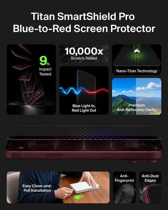 Blue-to-Red Screen Protector for iPhone 18 Pro