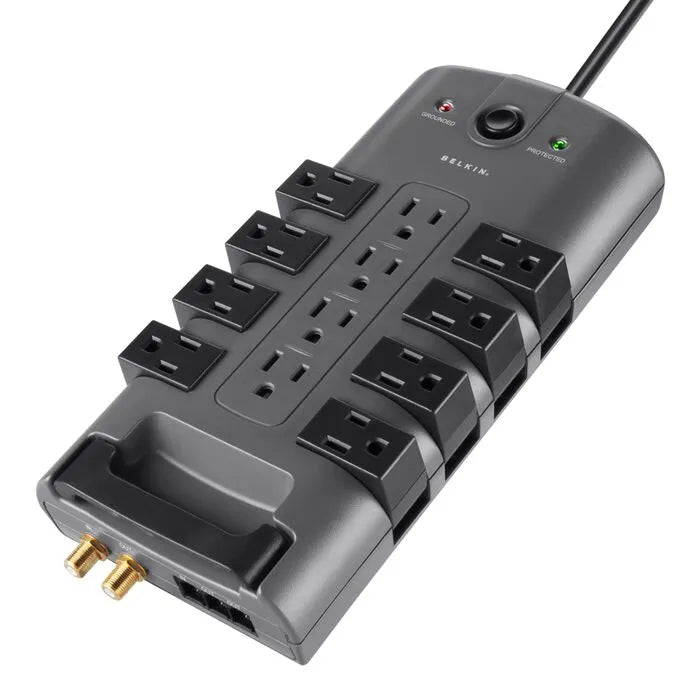 PivotPlug 12-Outlet Surge Protector, 8 ft. Cord