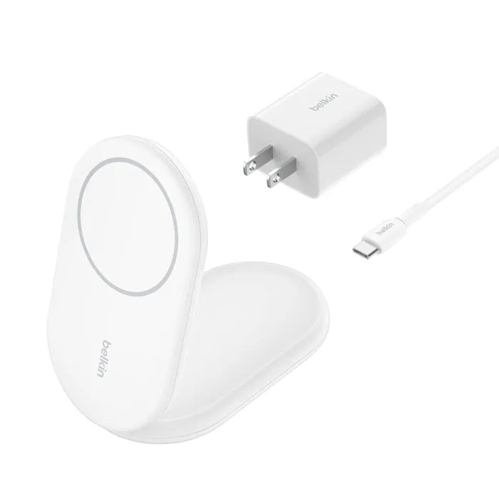 Magnetic Foldable Wireless Charger with Qi2 15W, White