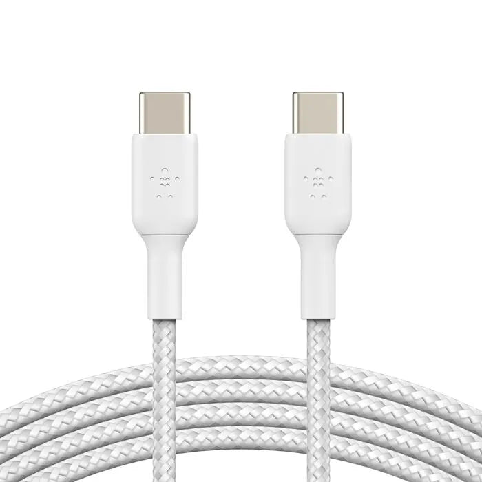 Braided USB-C to USB-C Cable, White