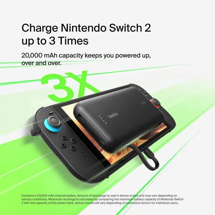 Power Bank 20K (30W) for Nintendo Switch 2, Black