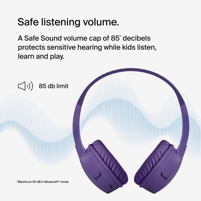 Wireless On-Ear Headphones for Kids, Purple