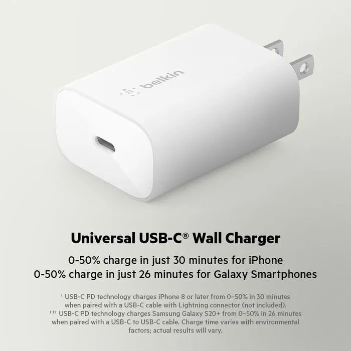 USB-C PD 3.0 PPS Wall Charger 25W, White