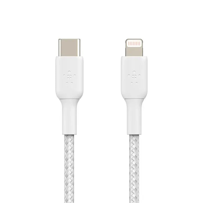 Braided USB-C to Lightning Cable, White