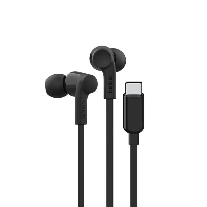 USB-C Wired Earbuds with Adjustable Volume Limiter, Black