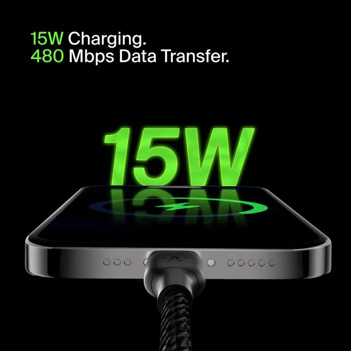 Braided USB-C to USB-A Cable, Black