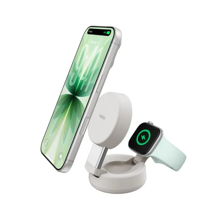 2-in-1 Convertible Magnetic Charger with Qi2 25W, Sand