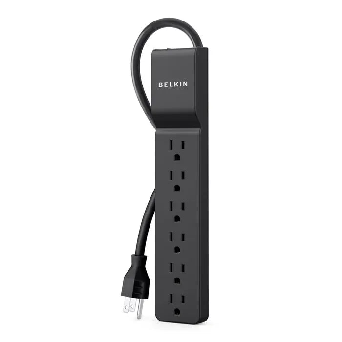 6-Outlet Home/Office Surge Protector, 4 ft. Cord, Black