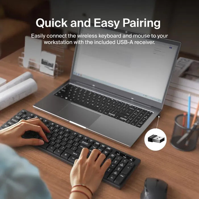 Wireless Keyboard and Mouse Combo, Black