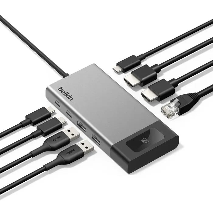 8-Port Dual Display USB-C Hub, Black