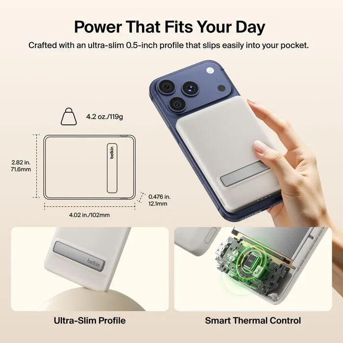 Slim Magnetic Power Bank, Sand