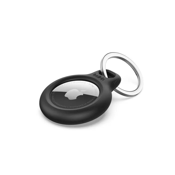Secure Holder with Key Ring for AirTag, Black