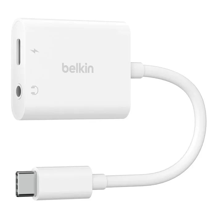 3.5mm Audio + USB-C Charge Adapter, White