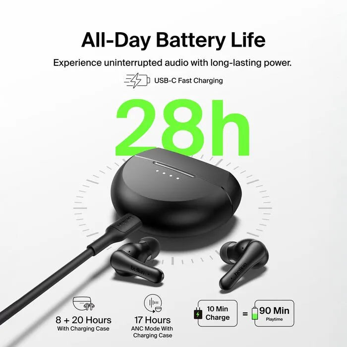 Noise-Cancelling Earbuds, Black