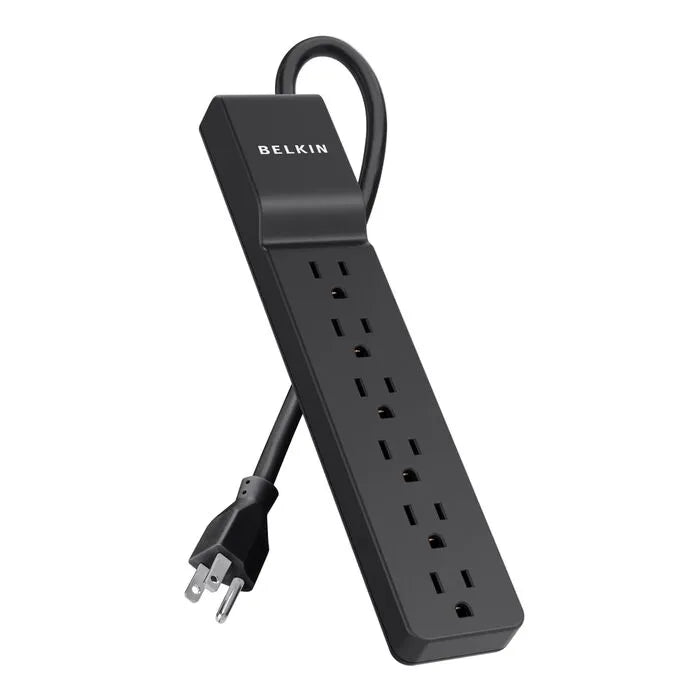6-Outlet Home/Office Surge Protector, 4 ft. Cord, Black