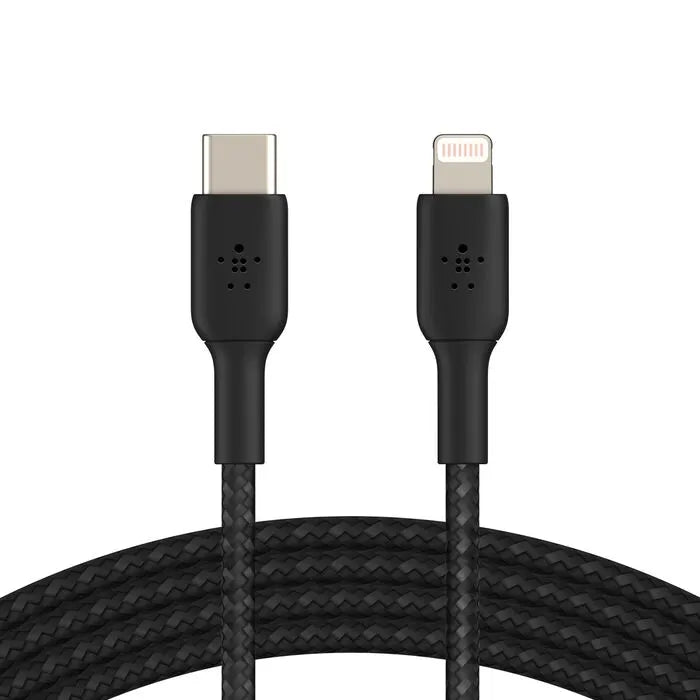 Braided USB-C to Lightning Cable, Black