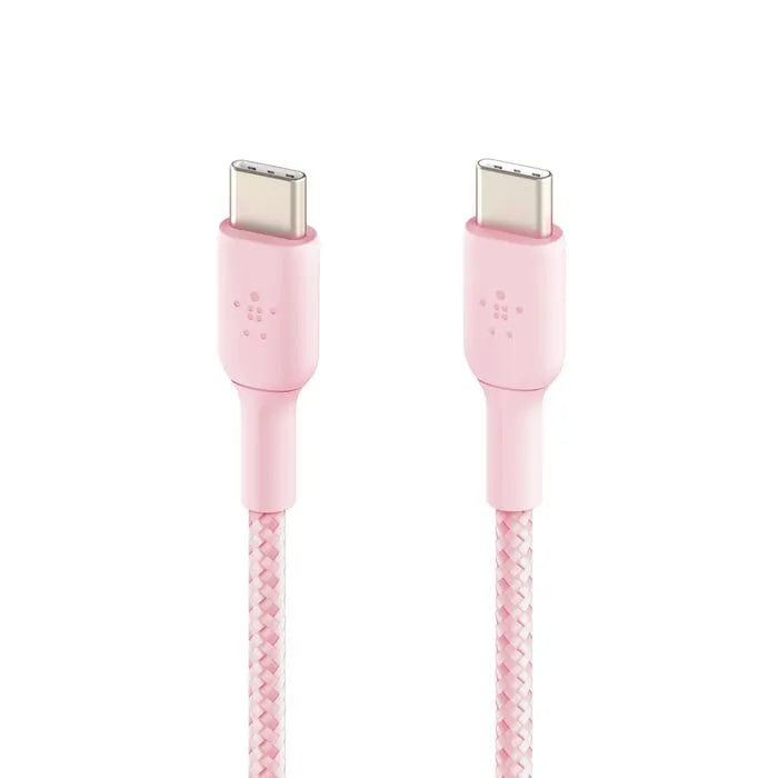 Braided USB-C to USB-C Cable, Pink
