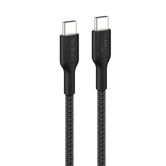 Braided USB-C to USB-C Cable 60W, 3.3ft/1m,, Black