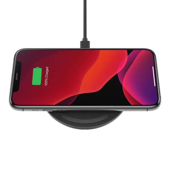 10W Wireless Charging Pad + QC 3.0 Wall Charger + Cable, Black