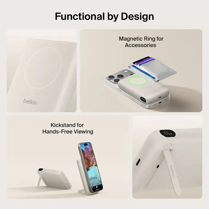 Power Bank 10K with Magnetic Ring, Sand
