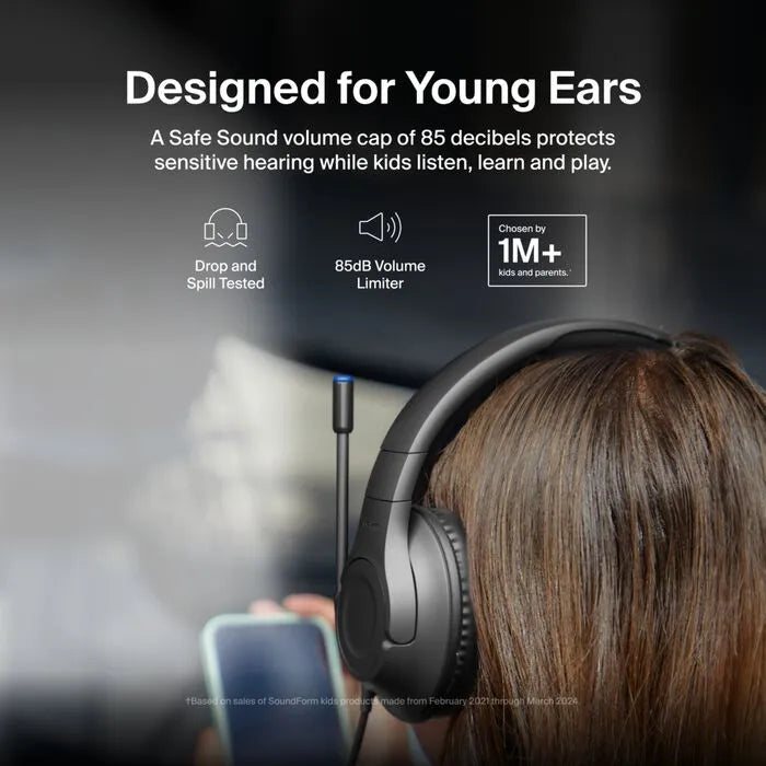 Wired Over-Ear Headset for Kids, Black