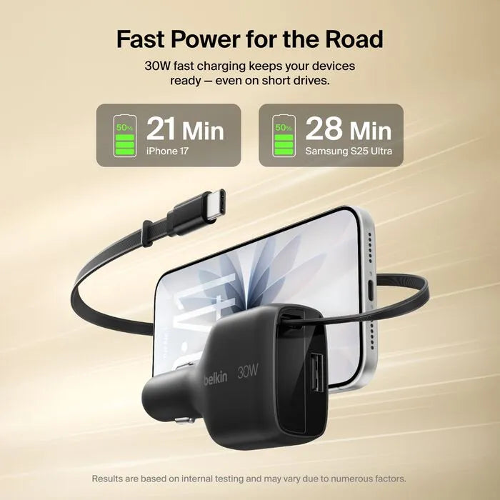 Retractable Car Charger, Black