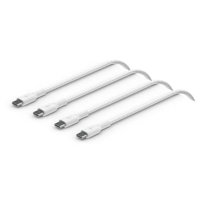 Braided USB-C to USB-C Cable 60W (1m / 2 packs), White