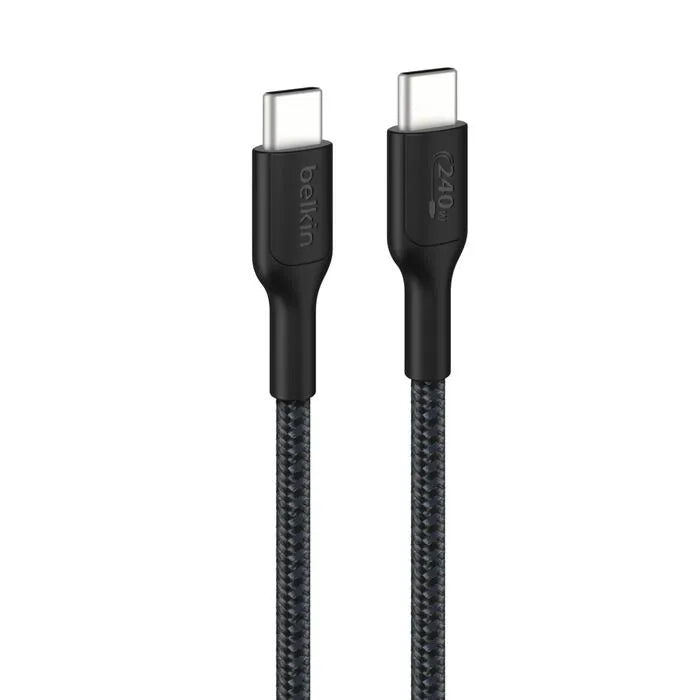 USB-C to USB-C Braided Cable 240W, 3.3ft/1m,, Black