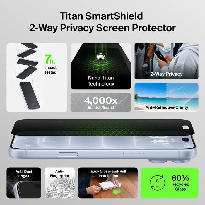 2-Way Privacy Screen Protector for iPhone 18 Pro