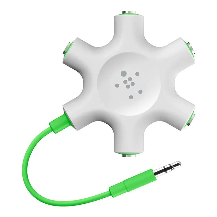 5-Jack 3.5 mm Audio Headphone Splitter, Black