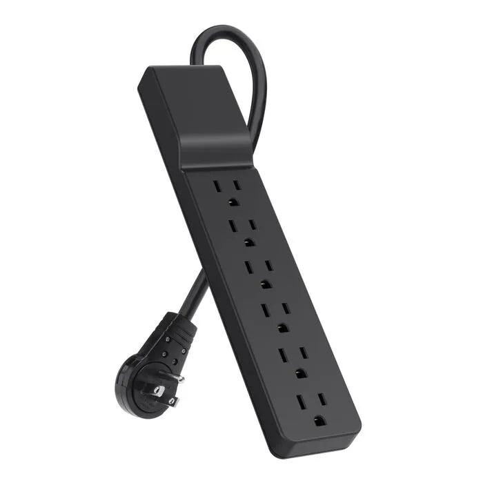 6-Outlet Surge Protector with 6 ft cord, Black