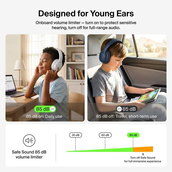 Youth Active Noise Cancelling Headphones, Gray