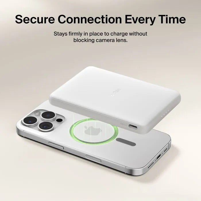 Slim Magnetic Power Bank, White