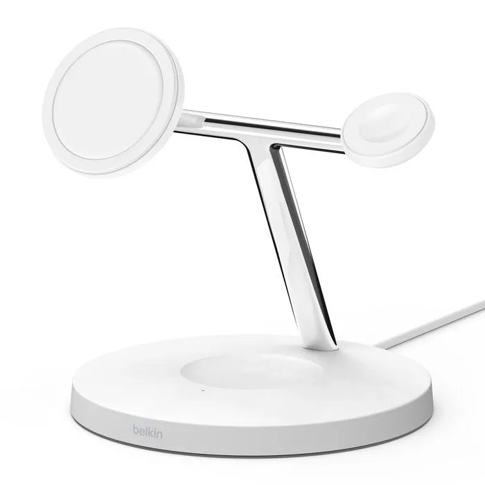 3-in-1 Wireless Charger with MagSafe 15W (Certified Refurbished), White