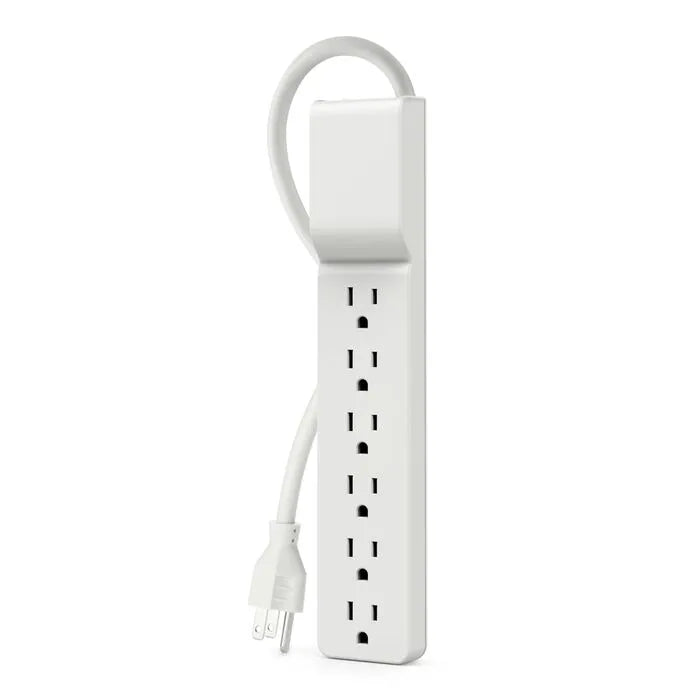 6 Outlet Home/Office Surge Protector with Straight Plug, 10ft Cord