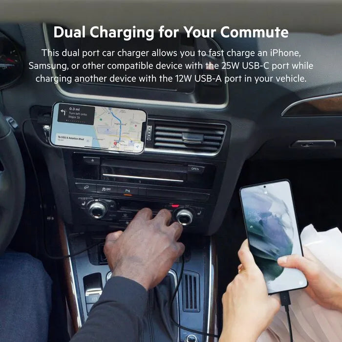 Dual Car Charger with PPS 37W, Black