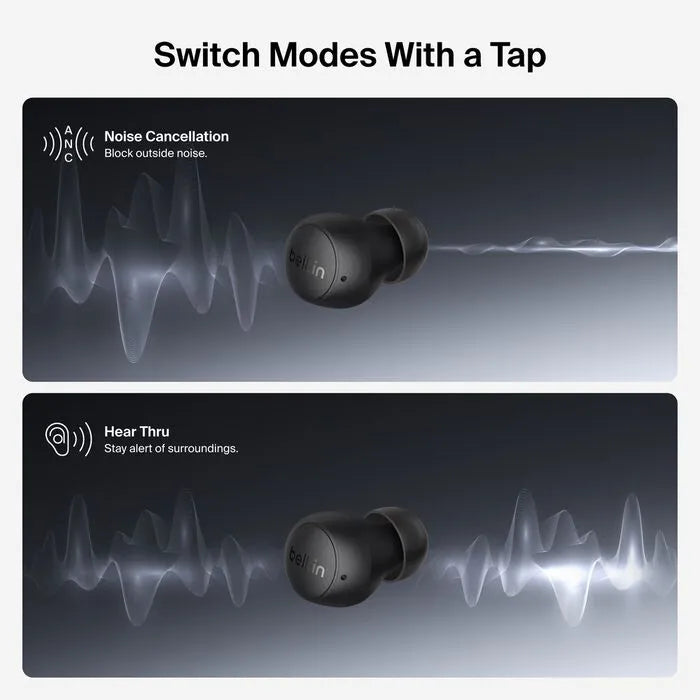 Noise-cancelling Earbuds, Gray